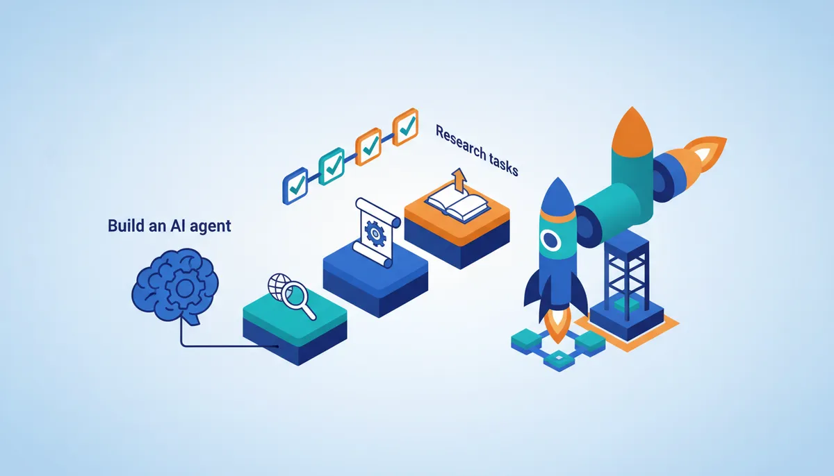 Conceptual illustration for Implementing a Functional Research Agent with Web Search Integration