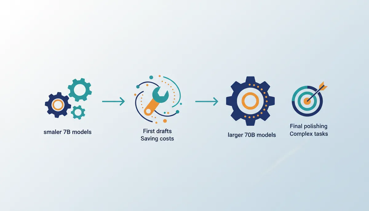 Conceptual illustration for Strategic Application of Model Sizes and Drafting Workflows