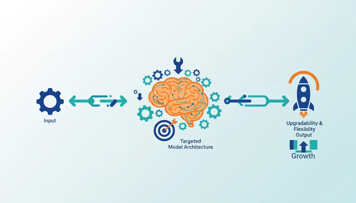 Conceptual illustration for Strategic Advantages of Model-Centric Architecture Over Hardcoded Workflow Systems