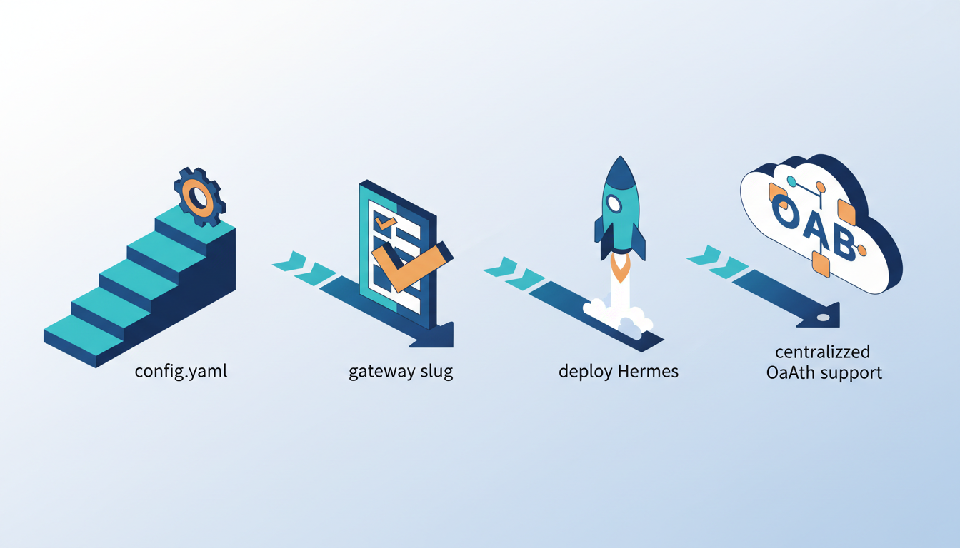 Conceptual illustration for Deploying Hermes with Centralized OAuth Configuration